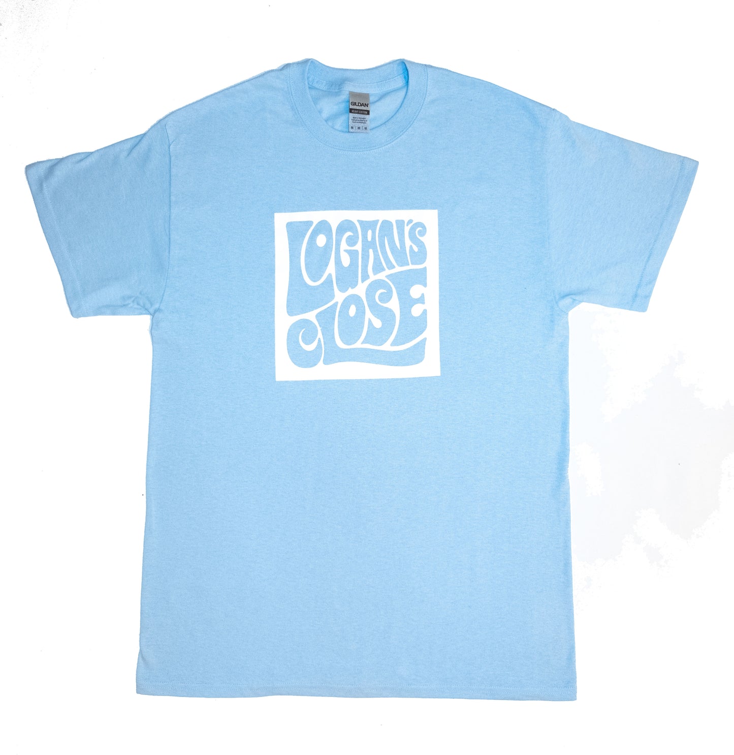 Camiseta con logo Logan's Close - Azul claro/Blanco